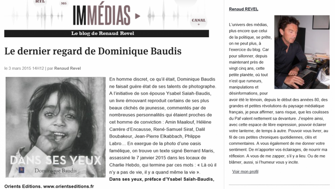 On parle de nous… La presse pour « Dans ses Yeux »